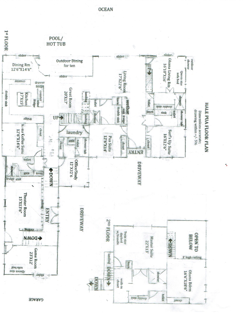 Kailua Kona Vacation Rentals, Hale Pua - Home Floor Plan