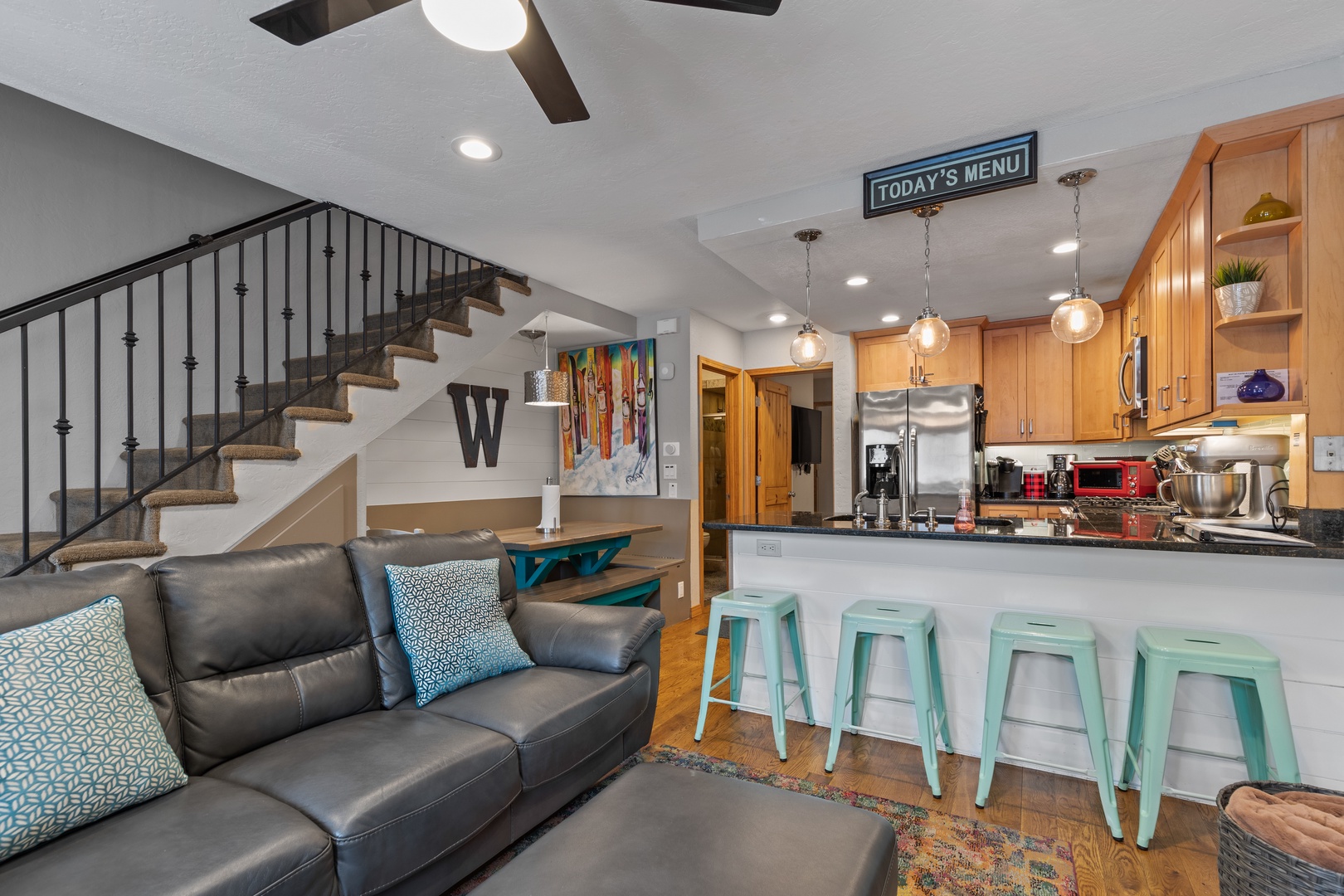 Park City Vacation Rentals, Park City Bungalow on Park Ave - Seat at the kitchen bar for a drink with friends