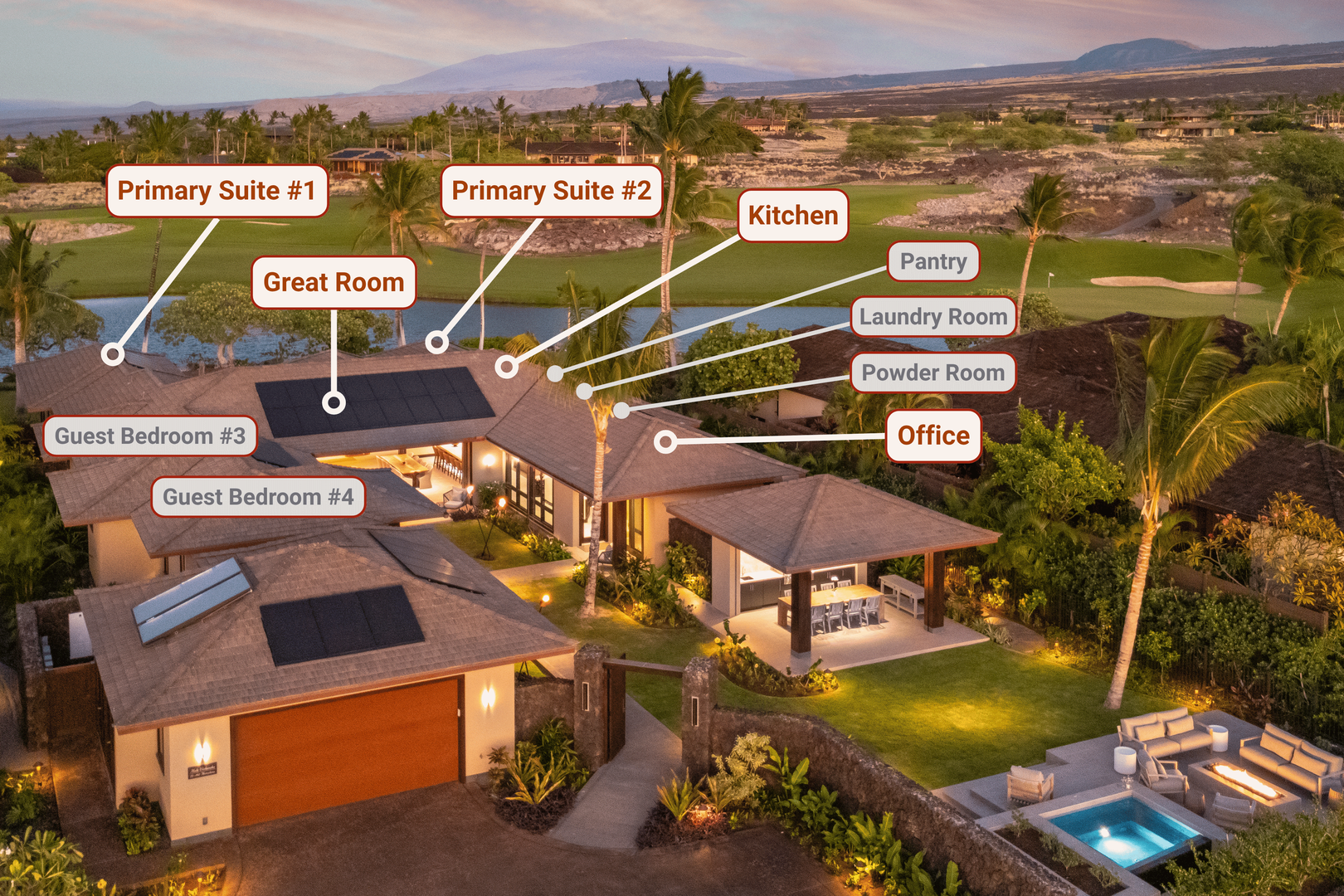 Kailua-Kona Vacation Rentals, 4BD Ka'Ulu Estate (102A) at Hualalai Resort - 4BR · 4.5BA · 4,483 Sq Ft — Space That Works for Everyone