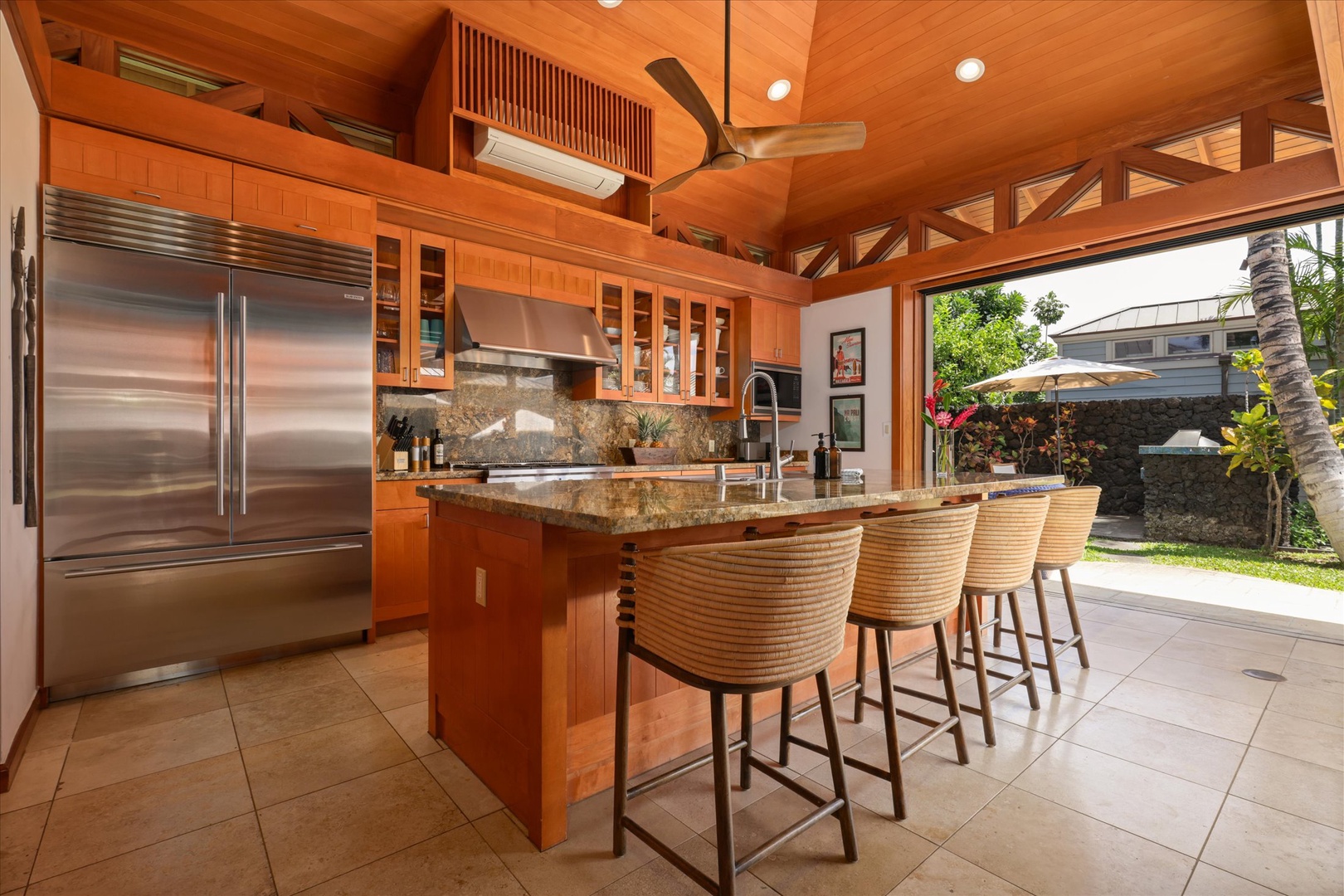 Kamuela Vacation Rentals, 3BD Na Hale 3 at Pauoa Beach Club at Mauna Lani Resort - Pull up a stool at the long island while dinner comes together on the other side.