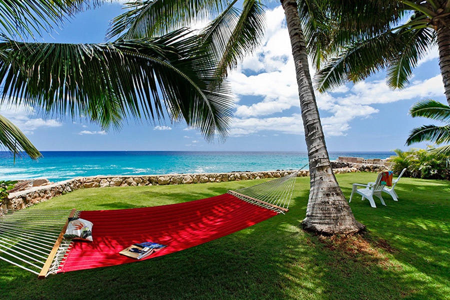 Waianae Vacation Rentals, Makaha Hale - Relax between the palms.