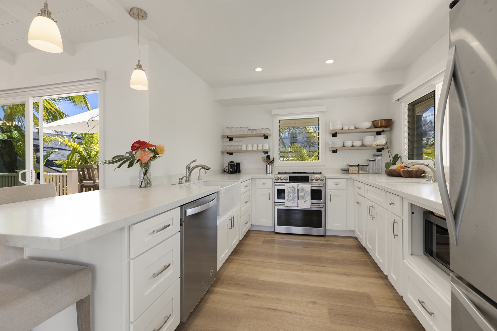 Kailua Vacation Rentals, Ranch Beach House Estate - Front House Kitchen