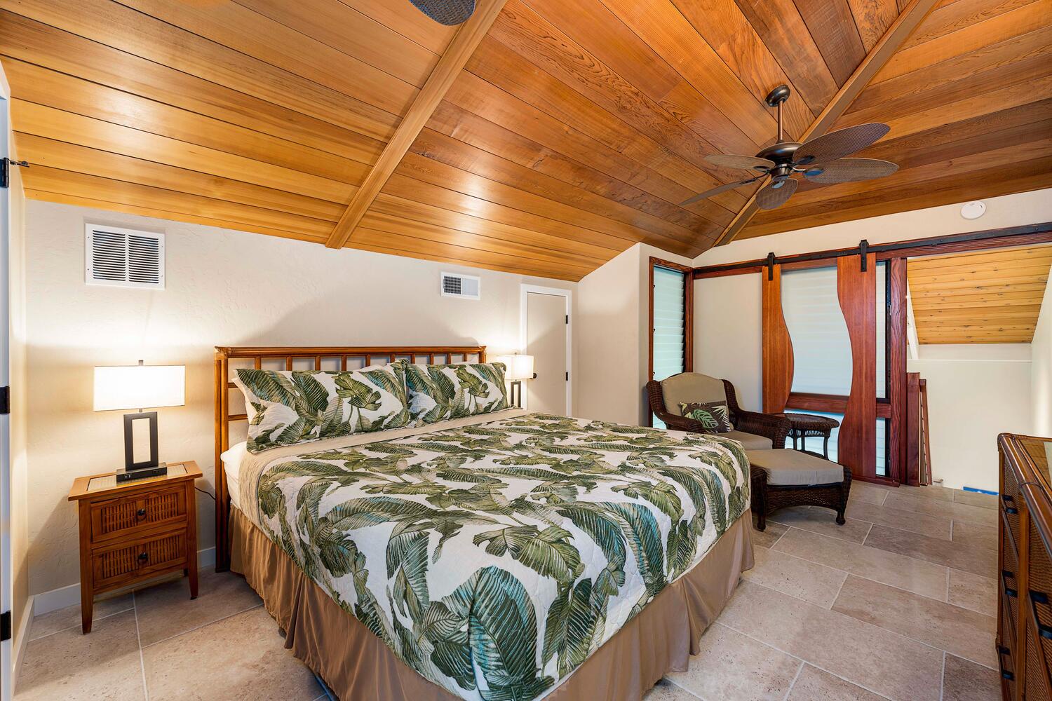 Kailua Kona Vacation Rentals, Kanaloa at Kona 3303 - The  Loft has a king-sized bed and ocean views.