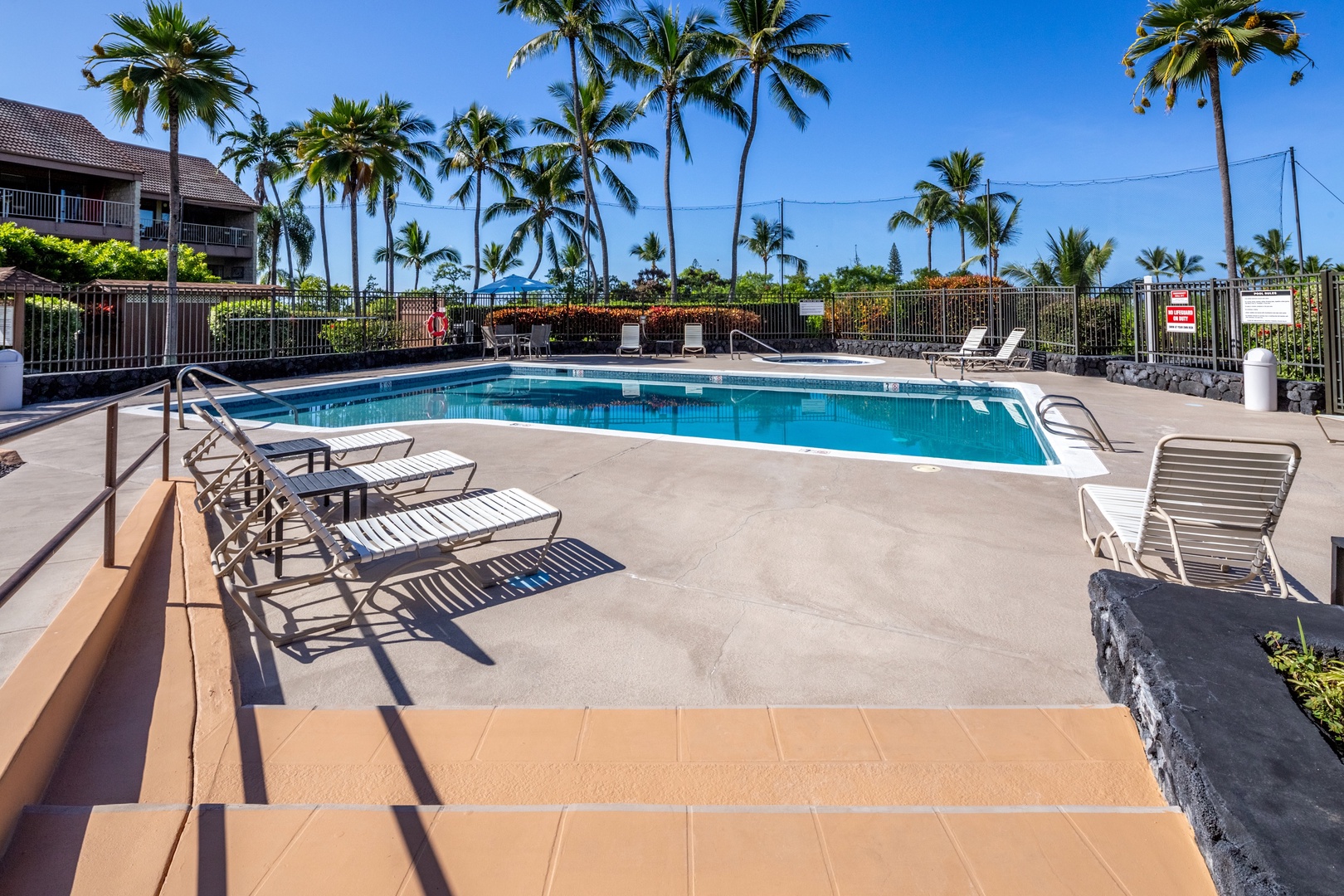 Kailua Kona Vacation Rentals, Keauhou Kai C301 - Swim laps before breakfast while the pool deck is still empty.