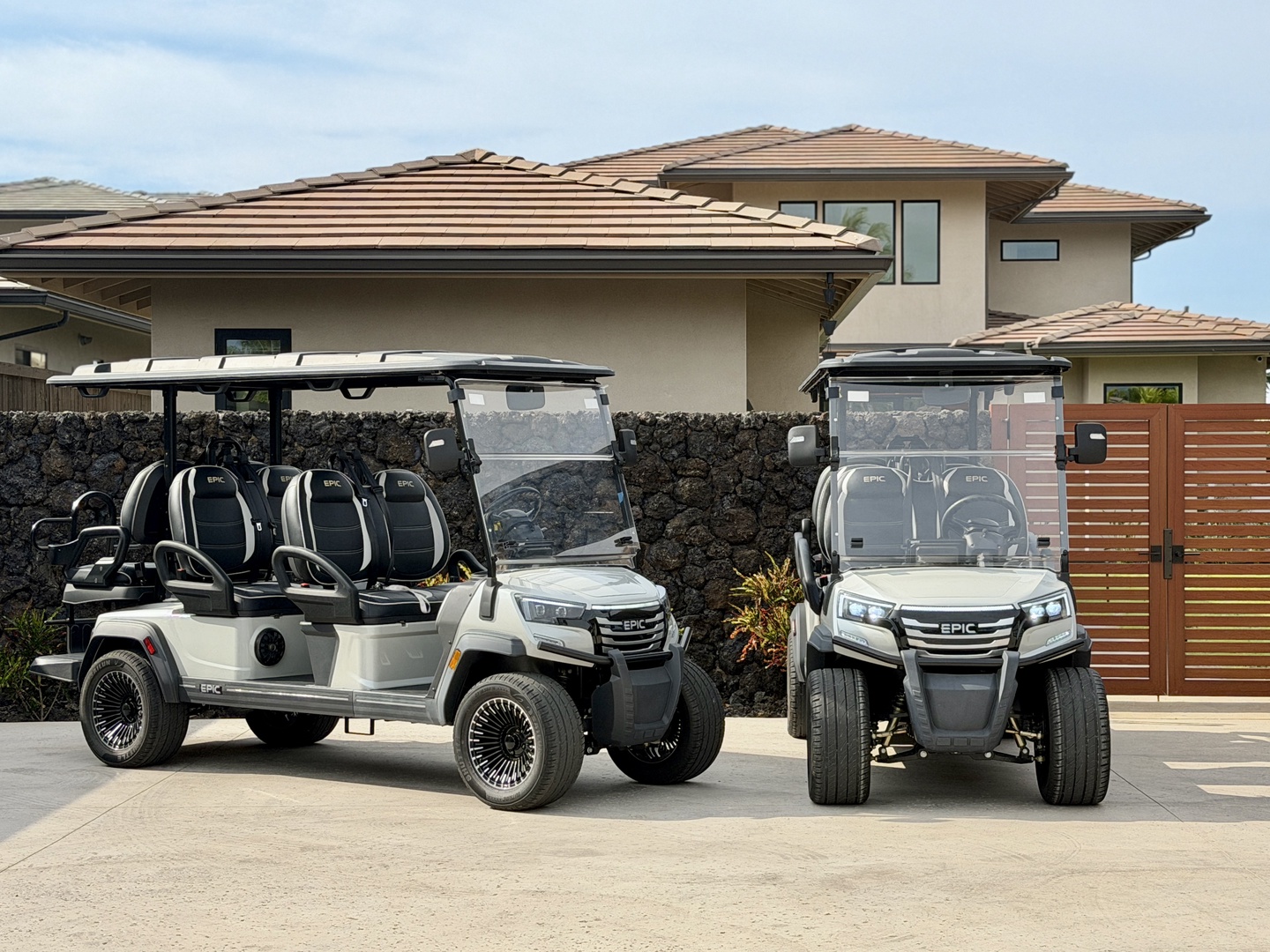 Kamuela Vacation Rentals, 6BD Mauna Lani Lux Golf Estate (5) at One Ocean - Two 6-seater golf carts are available for your convenience.