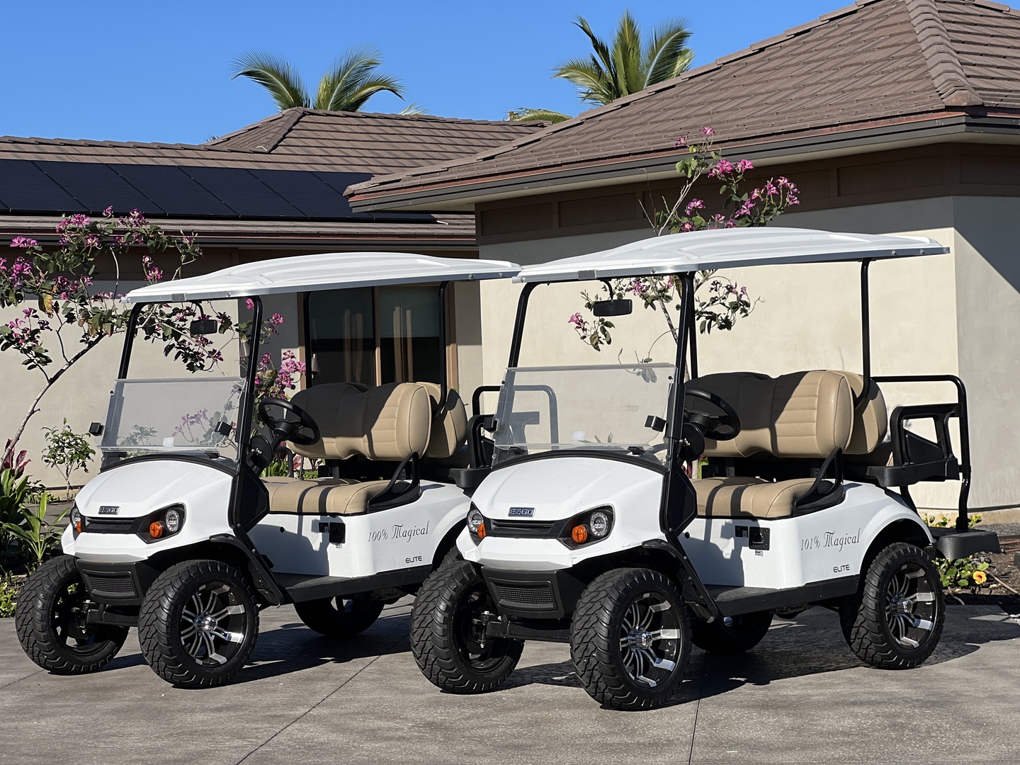Kailua Kona Vacation Rentals, 4BR Luxury Puka Pa Estate (1201) at Four Seasons Resort at Hualalai - Two golf carts, each with seating for four are included for guests!