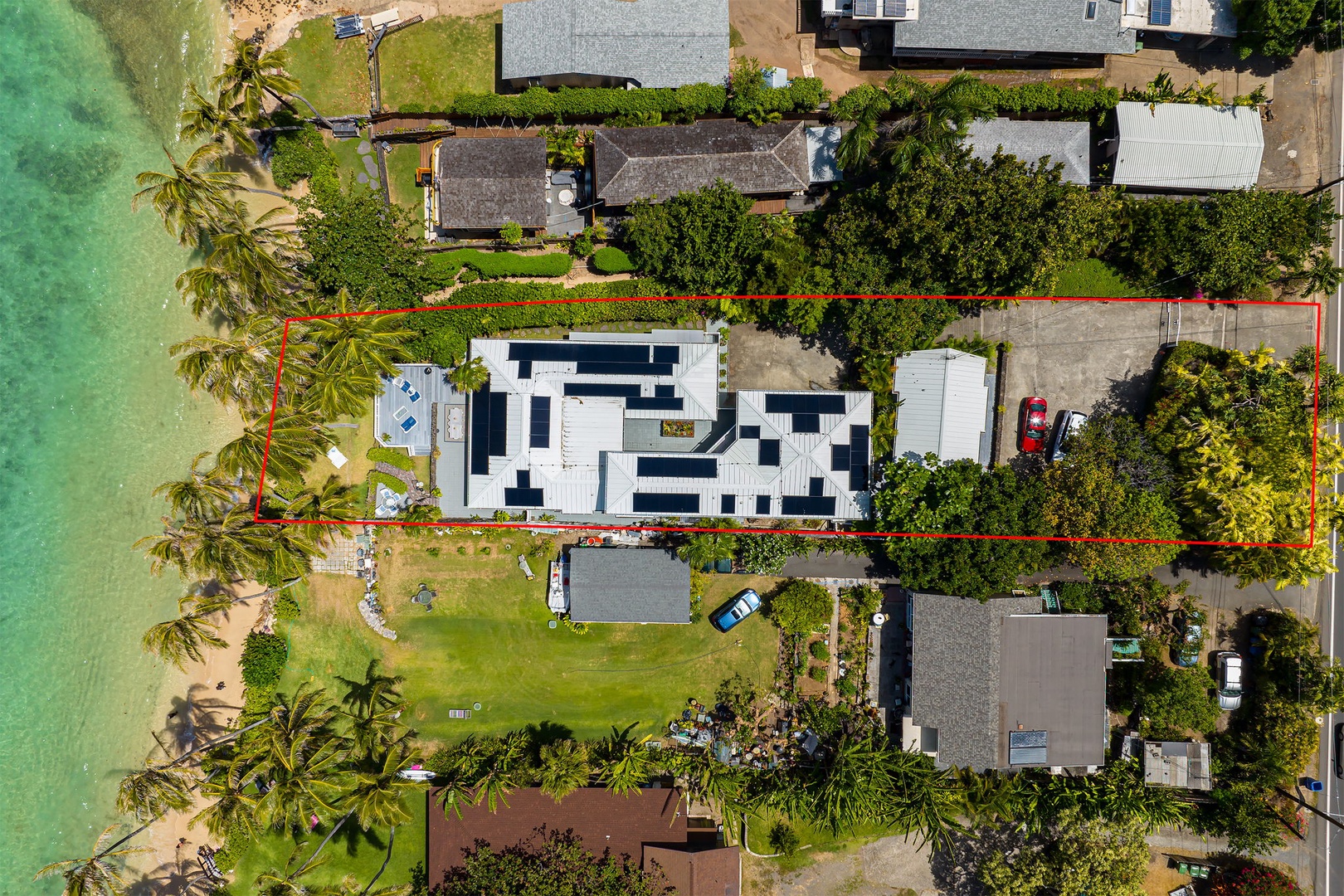 Waimanalo Vacation Rentals, Mana Kai at Waimanalo - Aerial shot of the home.