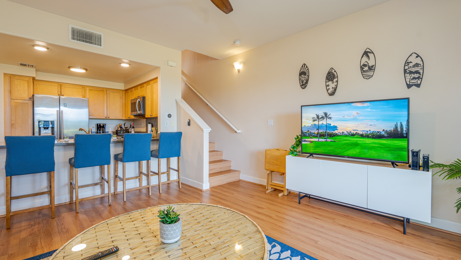 Kapolei Vacation Rentals, Hillside Villas 1496-2 - Expansive space includes the kitchen, living and common seating areas.