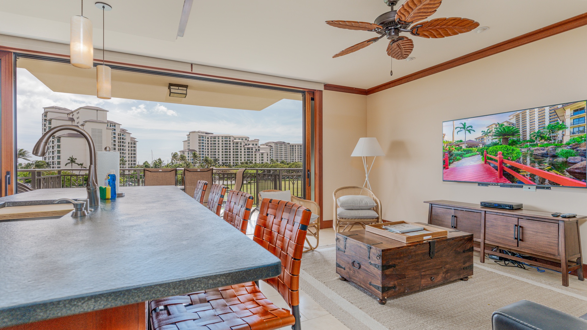 Kapolei Vacation Rentals, Ko Olina Beach Villas O425 - Enjoy a warm, welcoming stay at Ko Olina Beach Villas O425 with open living and seating.