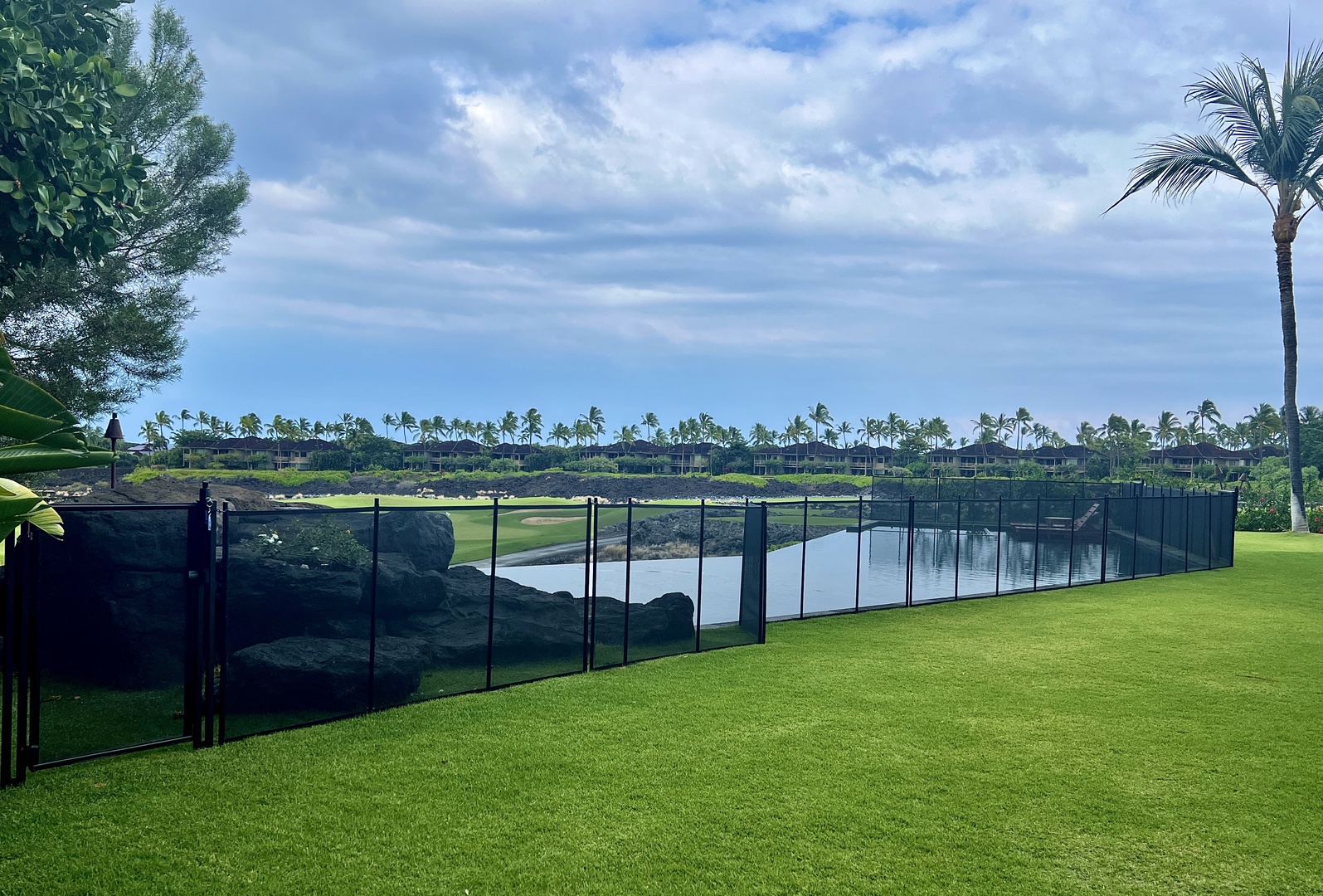 Kailua Kona Vacation Rentals, 5BD Ke Alaula Estate (144) at Hualalai Resort - View of the pool & spa with a Child Safety fence that can be set up upon request (Set-up fee applies)