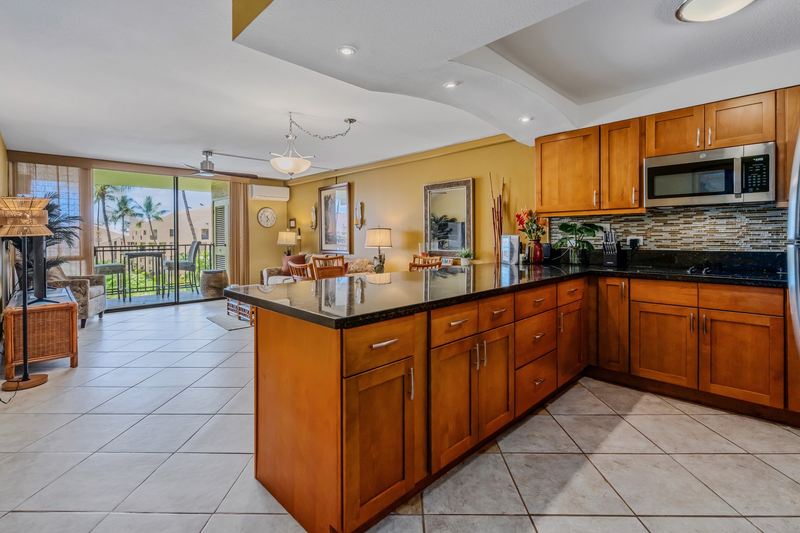 Kihei Vacation Rentals, Kamaole Sands 5310 - Cooking for the group is a breeze with plenty of countertop space.