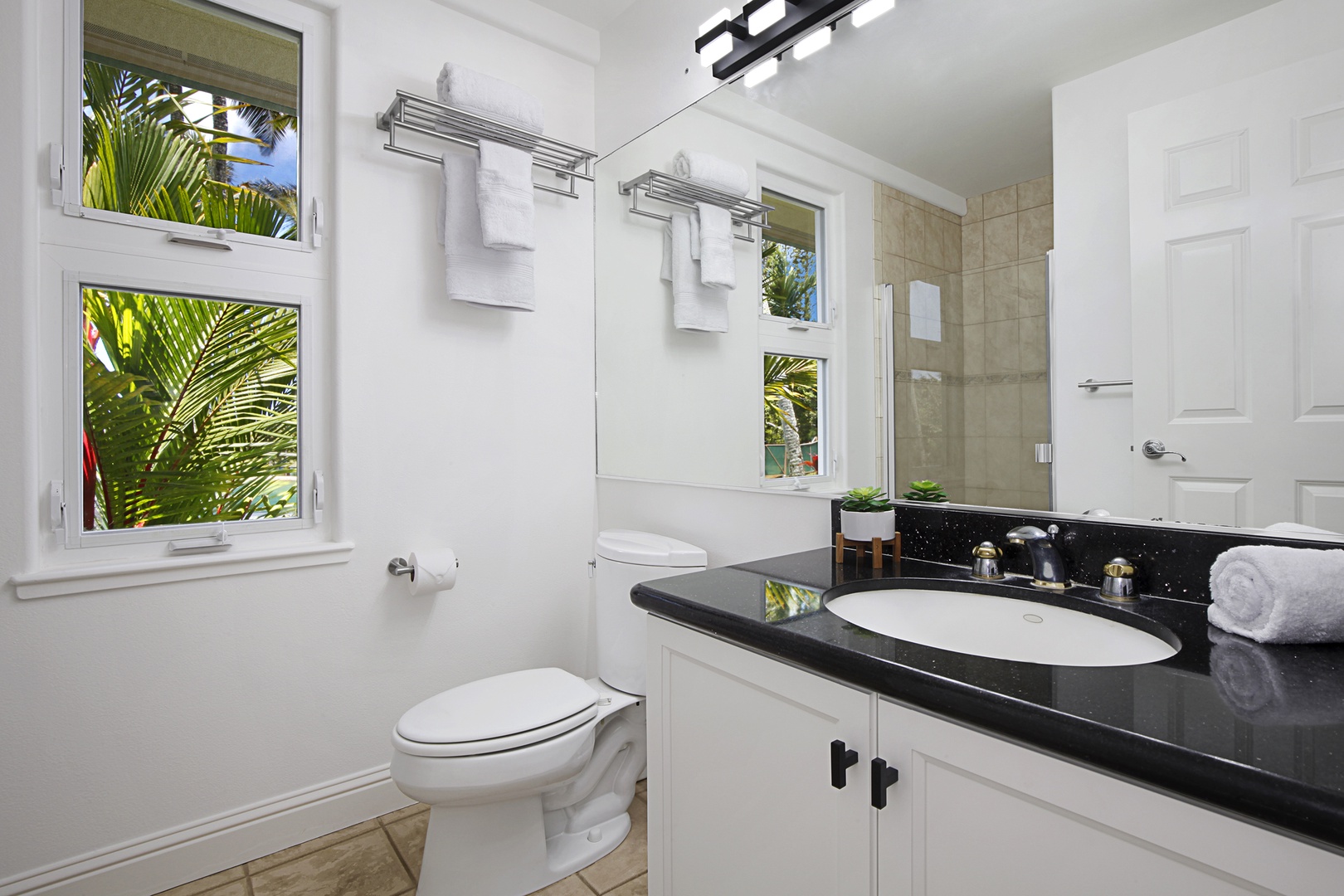 Princeville Vacation Rentals, Villas on the Prince #28 - Shared full bathroom with walk-in shower