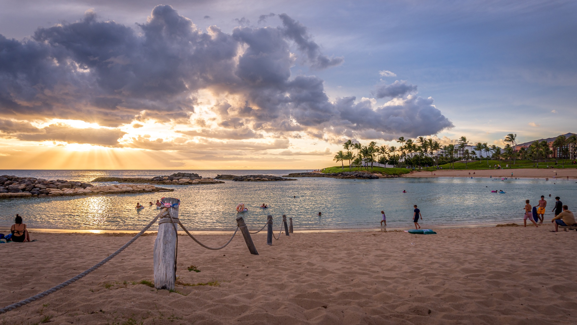 Kapolei Vacation Rentals, Ko Olina Beach Villas B410 - Sandy beaches and peaceful skies.