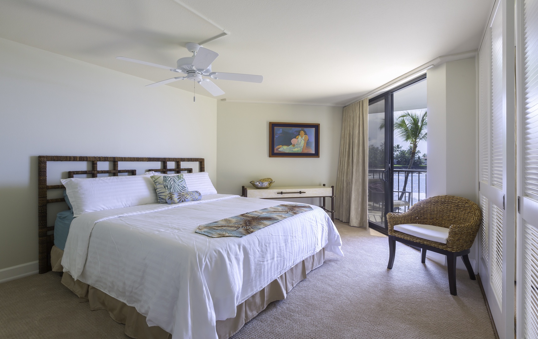 Kailua Kona Vacation Rentals, Kona By The Sea (Big Island) - Spacious Primary  Bedroom with Lanai Views