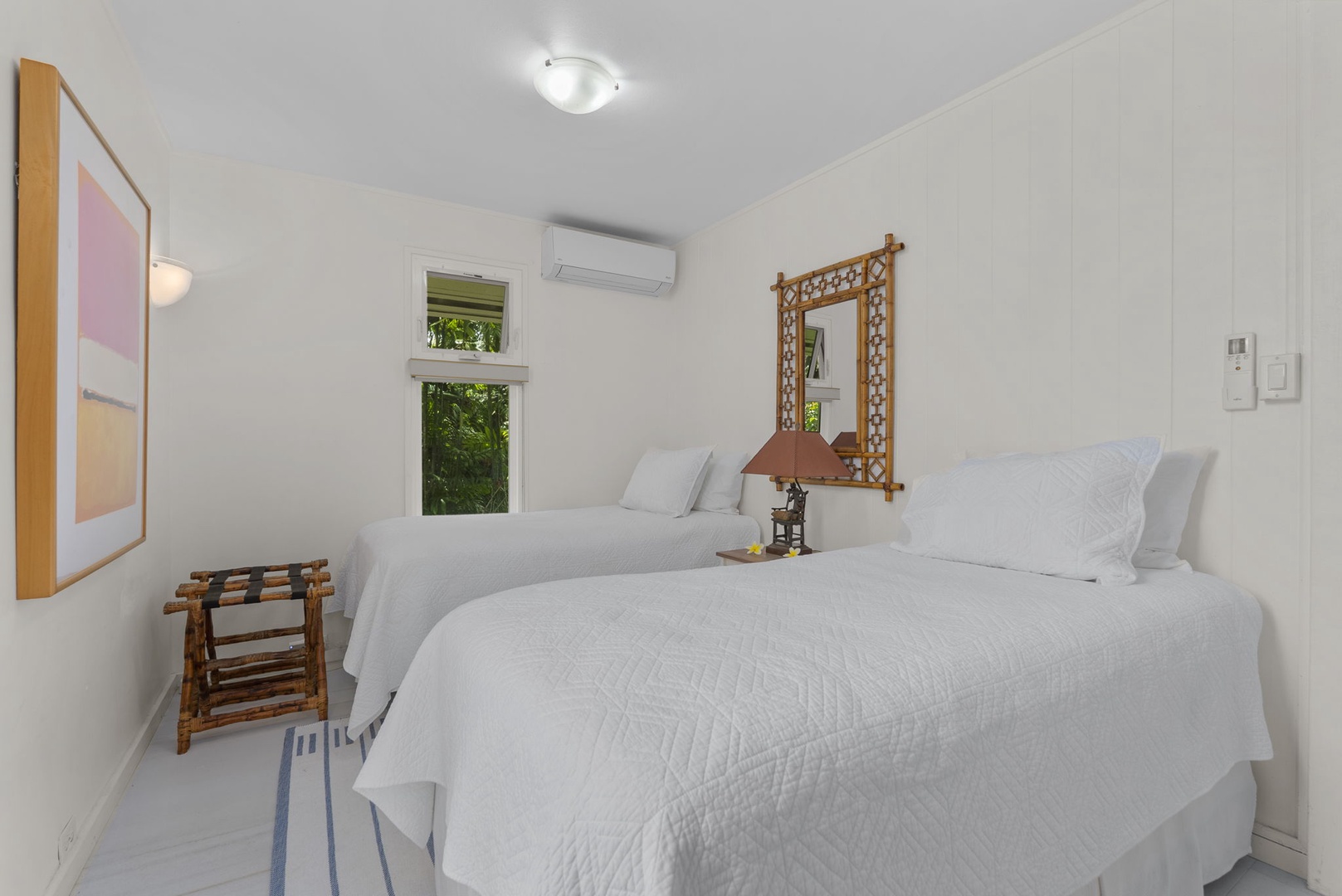 Waianae Vacation Rentals, Ma'ili Blue - Drift off in your peaceful twin bedroom (convertible to king) with crisp linens, garden views, and gentle morning light filtering through your windows.