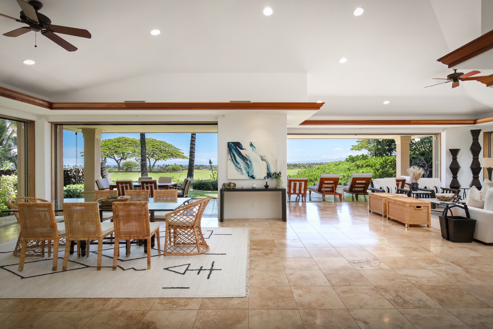 Kailua Kona Vacation Rentals, 4BD Pakui Street Estate (147) at Hualalai Resort - Open concept great room - modern tropical luxury.