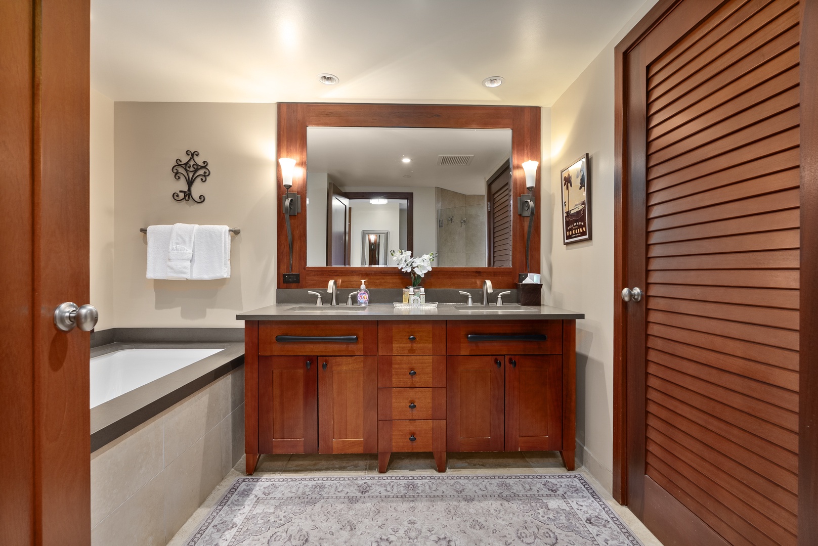 Kapolei Vacation Rentals, Ko Olina Beach Villas O1404 - Lower into the soaking tub in the primary bath, the day's salt rinsed away.