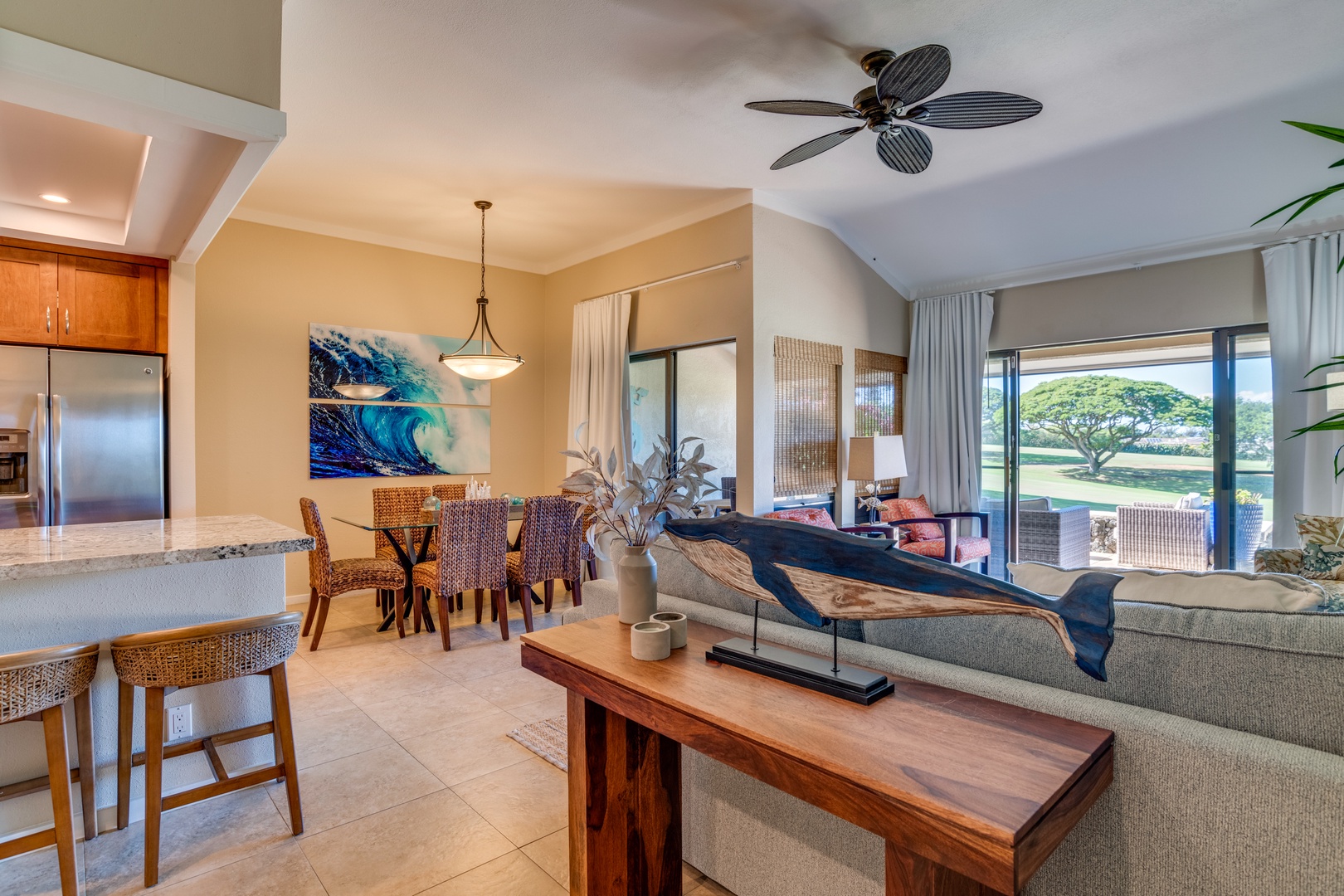 Lahaina Vacation Rentals, Kapalua Golf Villas 15P3-4 - Open floor plan to relax with your Ohana