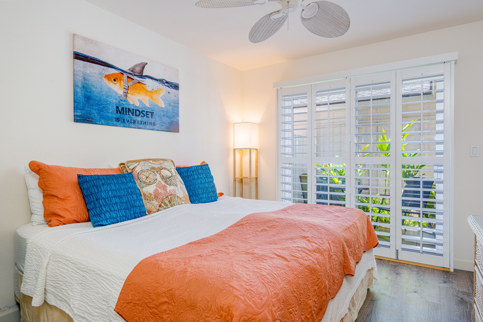 Kapolei Vacation Rentals, Coconut Plantation 1208-2 - A picture of the twin beds converted to a king bed.
