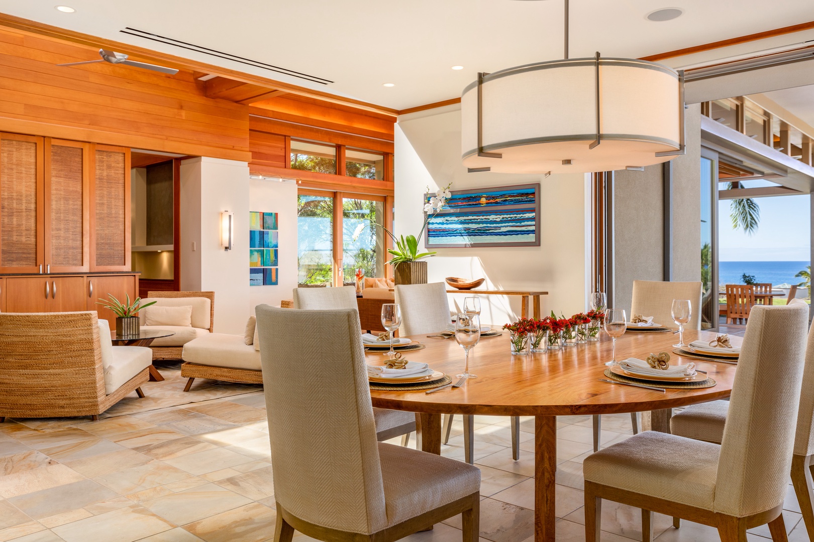 Kamuela Vacation Rentals, Mauna Kea Resort Bluffs 22 - The Beach House - Gather around the warmly lit table and toast to meals that turn into memories.