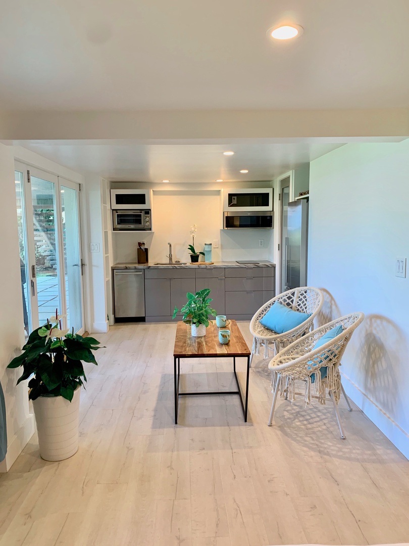 Waialua Vacation Rentals, Sea of Glass* - Downstairs studio kitchen area