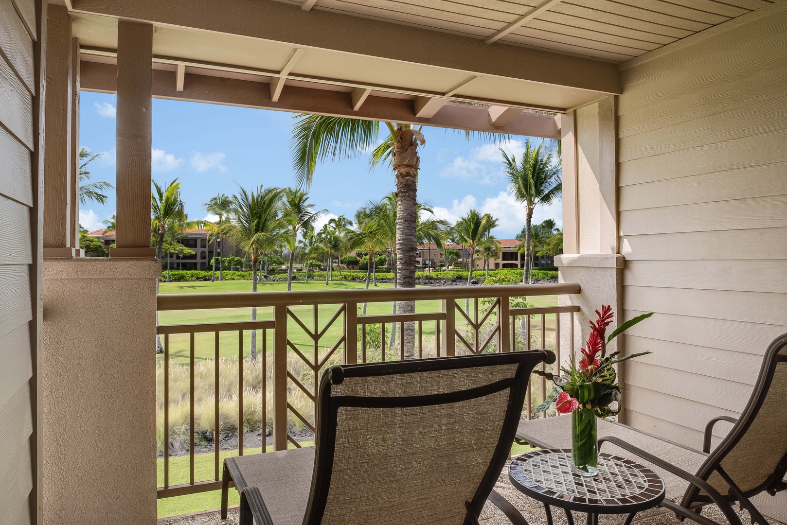 Waikoloa Vacation Rentals, Waikoloa Colony Villas 403 - Relax on Your Private Lanai Off the Primary Bedroom w/ Serene Golf Course Views.