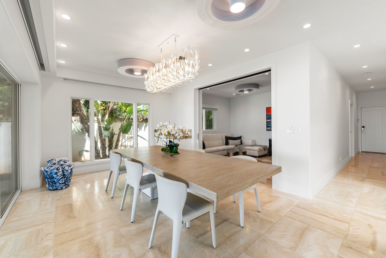 Kailua Vacation Rentals, Lanikai Sunrise Estate - Formal dining space with open flow into the great room.