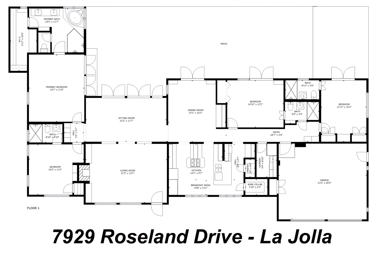 La Jolla Vacation Rentals, Roseland Retreat in La Jolla Shores - Floorplan