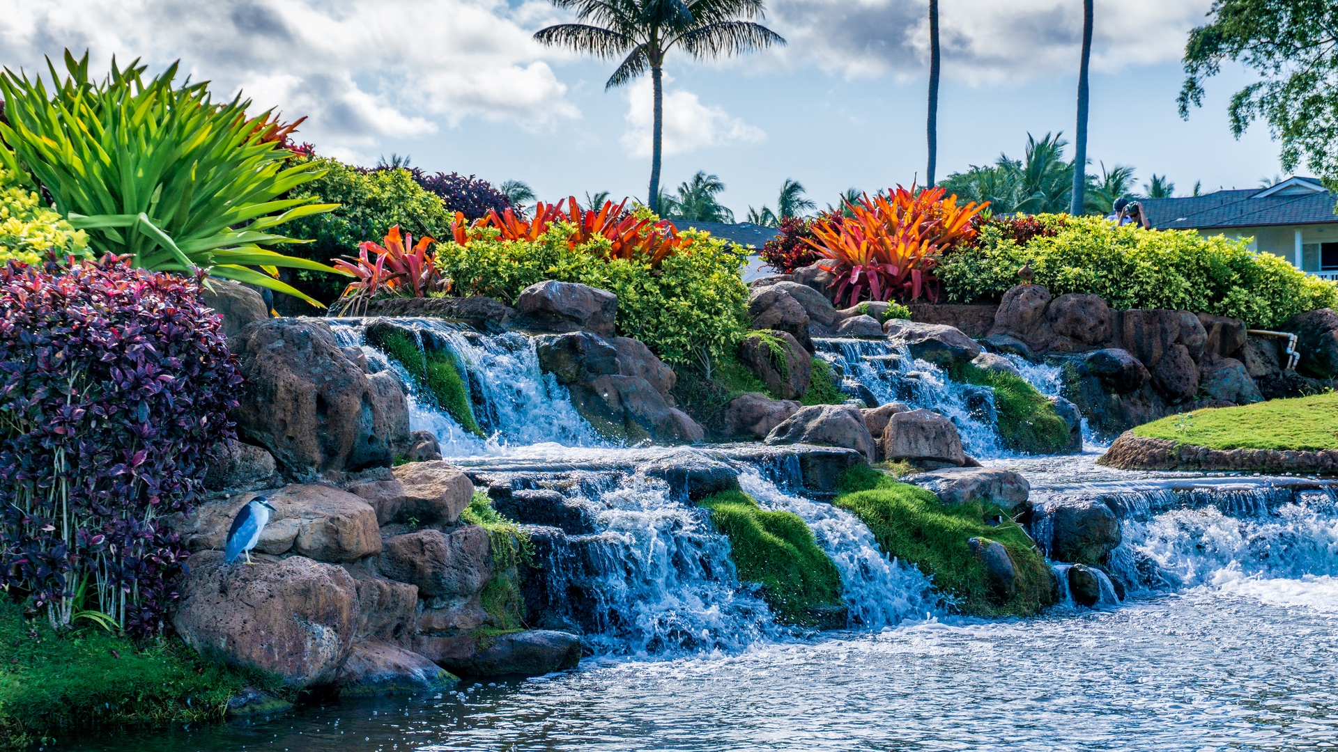 Kapolei Vacation Rentals, Ko Olina Beach Villas B901 - Waterfalls near the golf course.