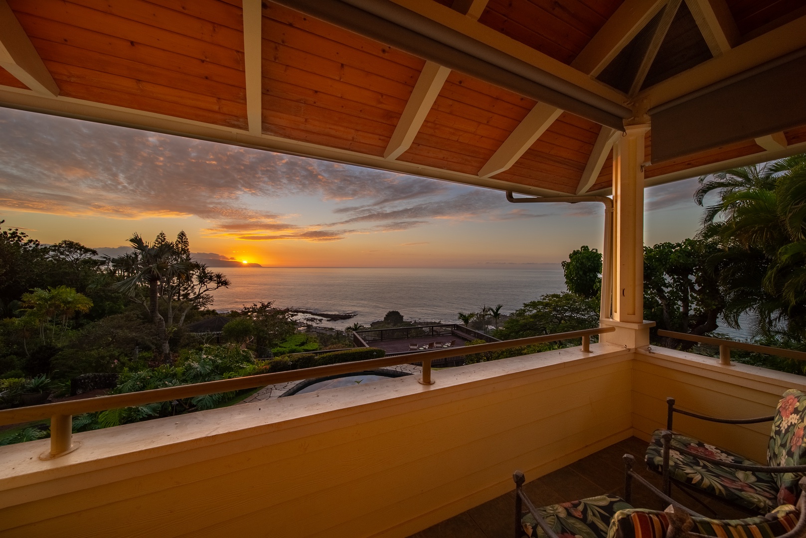 Haleiwa Vacation Rentals, Ka Hale Hau'oli - Wake up to breathtaking ocean sunrises from your private covered terrace, where morning coffee becomes a magical ritual.