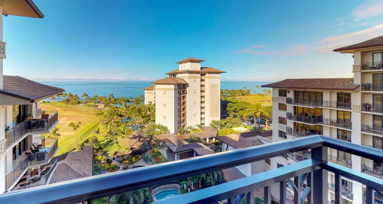 Kapolei Vacation Rentals, Ko Olina Beach Villas O1006 - A spectacular view of the ocean and golf course from the lanai.