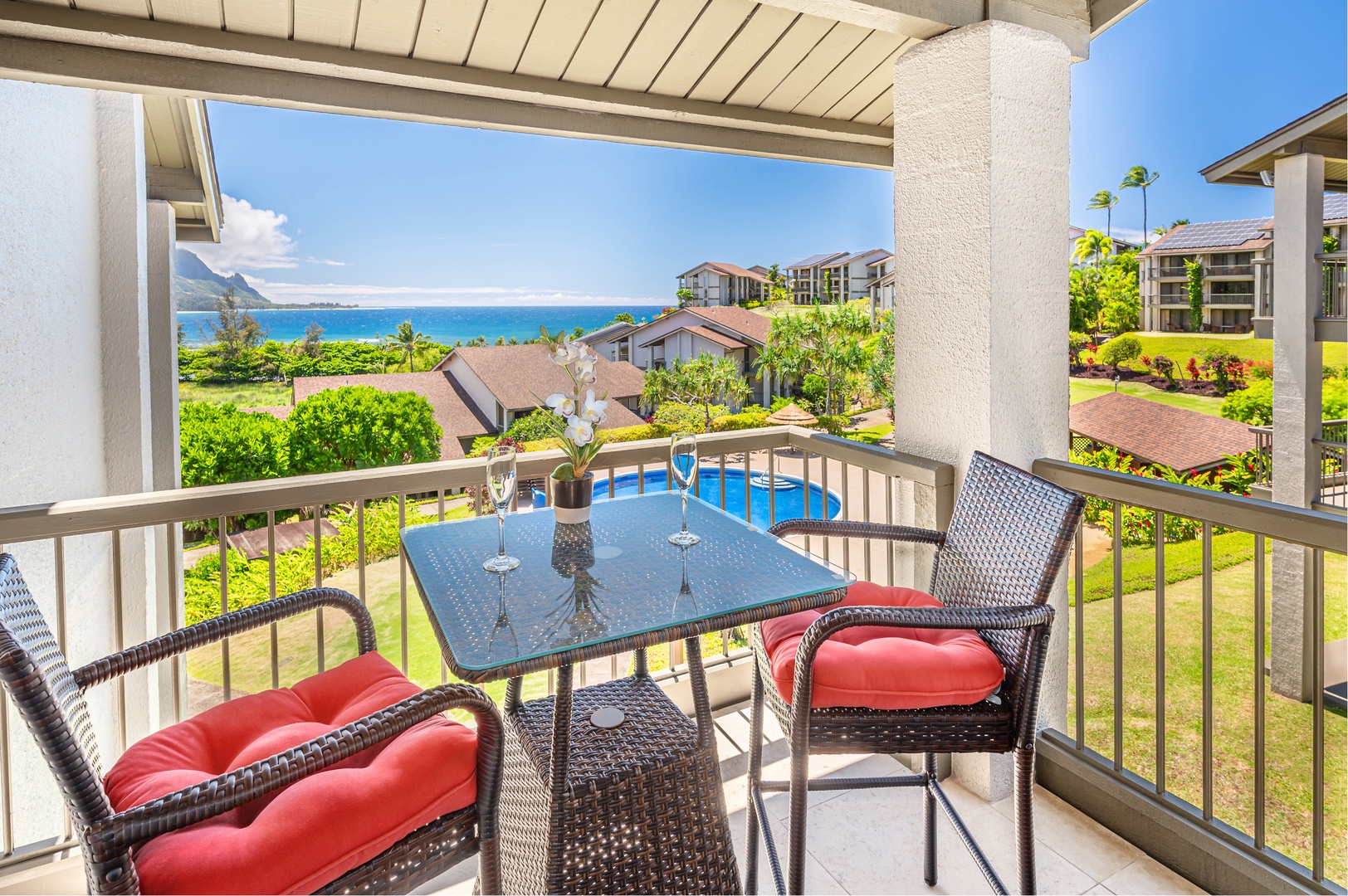 Princeville Vacation Rentals, Hanalei Bay Resort 7307/08 - Junior Suite Lanai View
