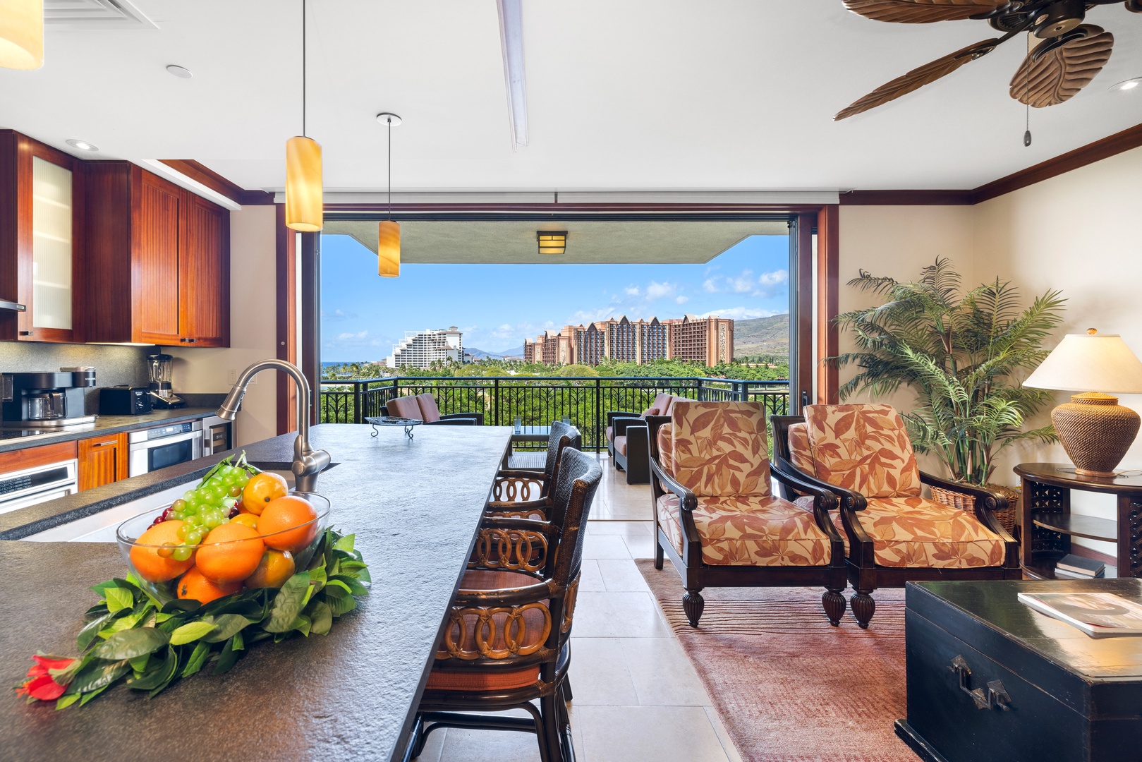 Kapolei Vacation Rentals, Ko Olina Beach Villas B602 - Open concept floorplan with a seamless blend of living, dining, and kitchen areas, giving you a spacious yet connected space.