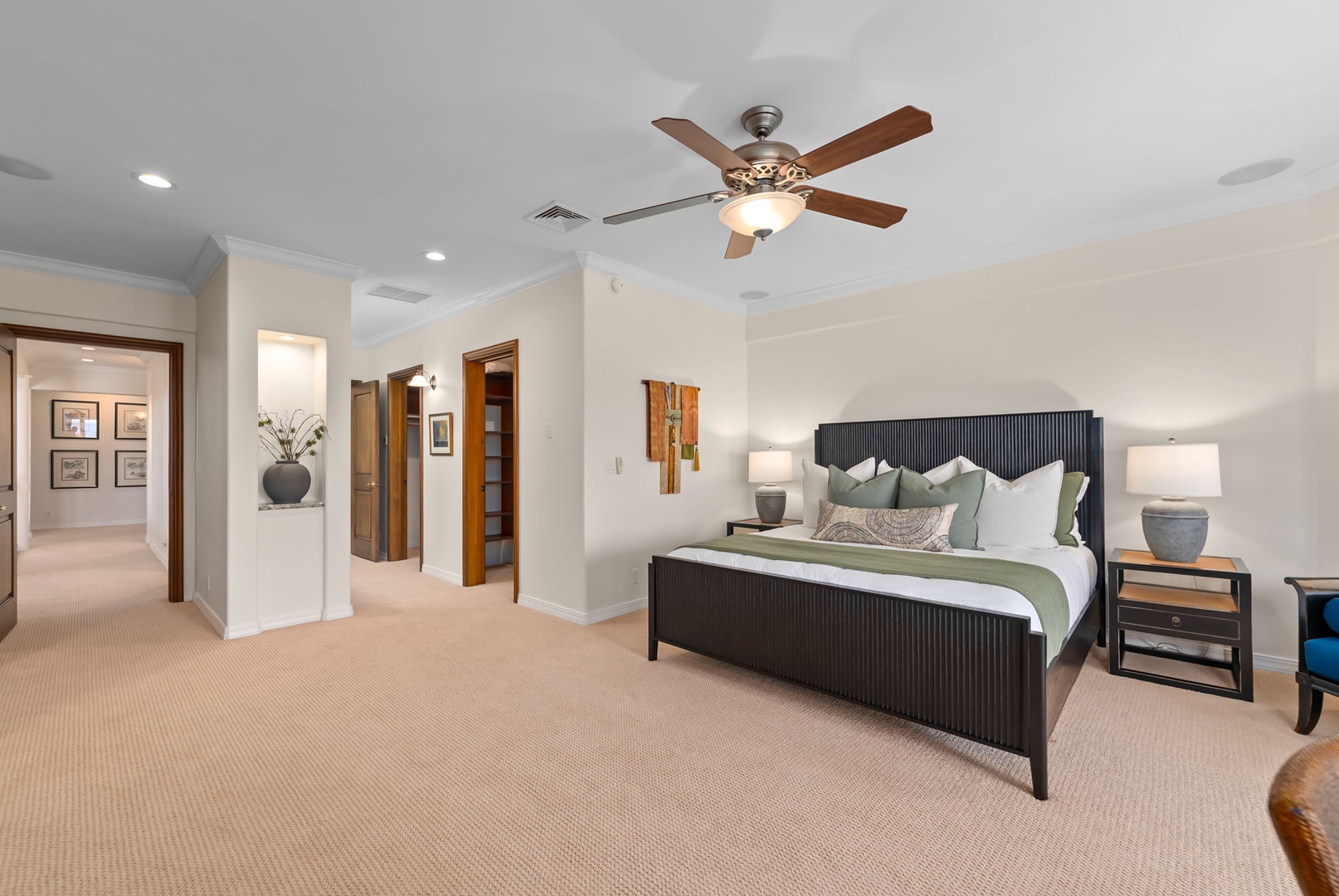 Honolulu Vacation Rentals, Maunalua Estate - Sink into plush bedding and unwind in a spacious bedroom designed for restful island evenings.