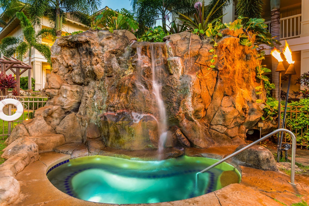 Koloa Vacation Rentals, Villas at Poipu Kai B111 - With Poipu, Brennecke’s, and Shipwreck beaches just a short stroll away, guests can take a dip in the ocean or unwind by the resort’s waterfall spa.