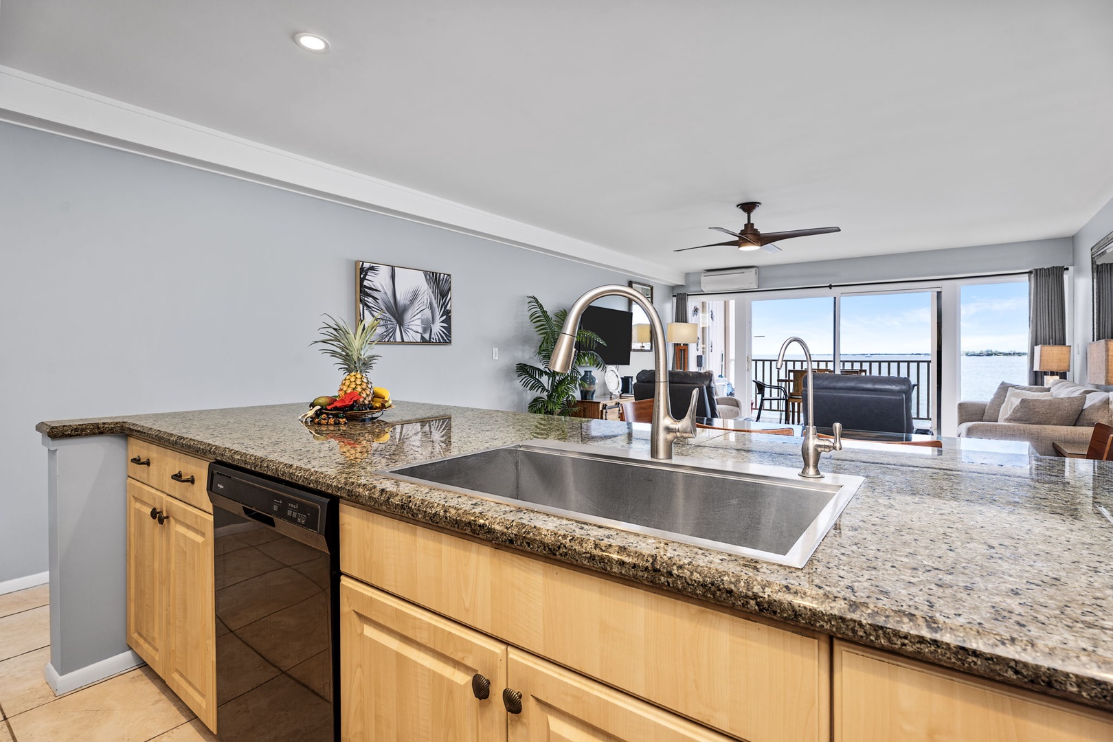 Kailua Kona Vacation Rentals, Sea Village 1105 - Enjoy cooking with an ocean view just steps from the dining and lanai areas.