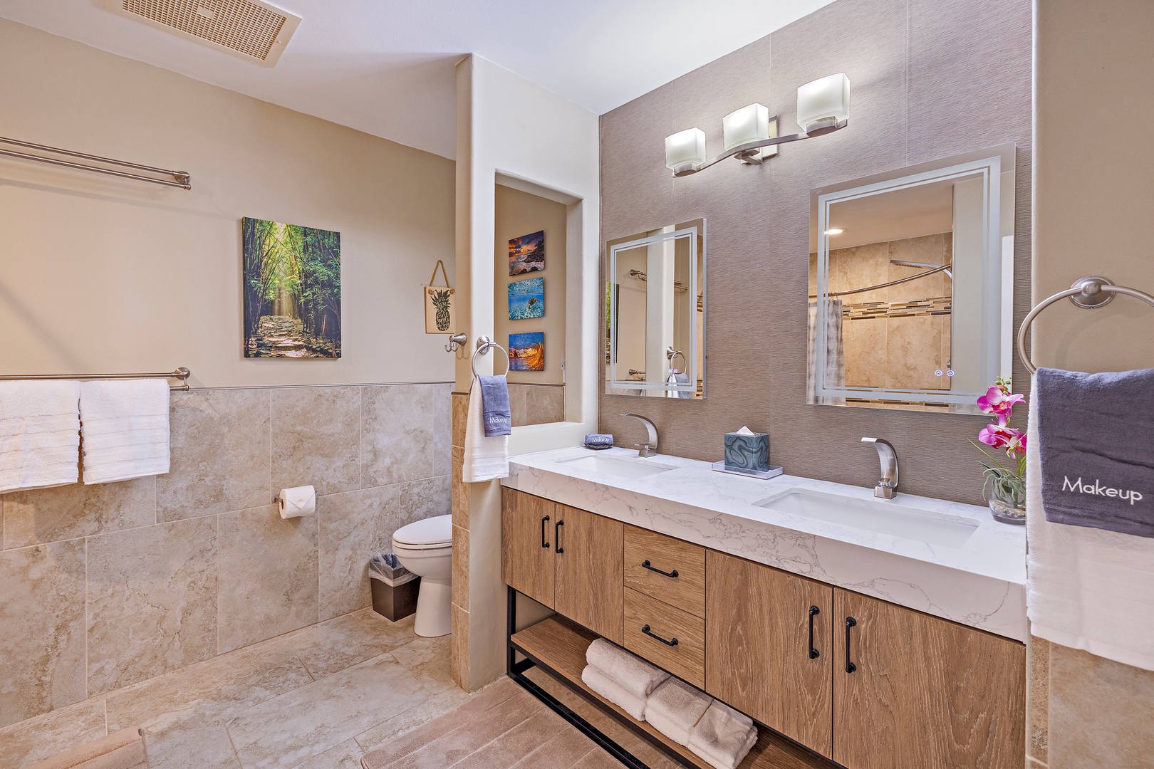 Lahaina Vacation Rentals, Kaanapali Royal Q-202 - The primary ensuite has dual vanity spaces.