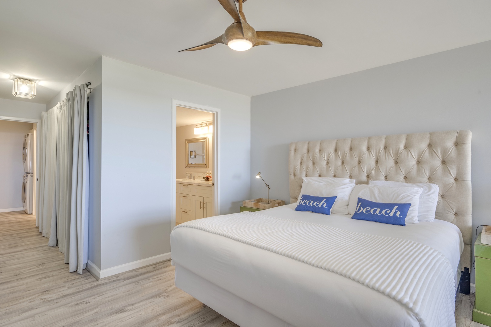 Lahaina Vacation Rentals, Kahana Villas E408 - The primary suite has a plush king-sized bed and an ensuite bathroom.