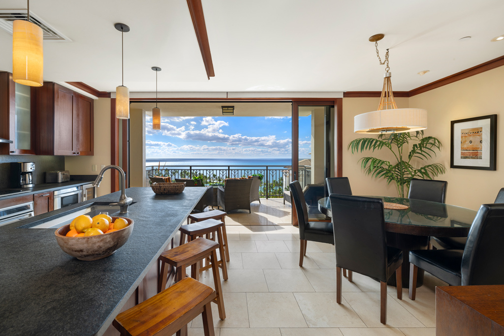Kapolei Vacation Rentals, Ko Olina Beach Villas O1105 - With an open floor plan, the living, dining and kitchen are connected to the outdoors.