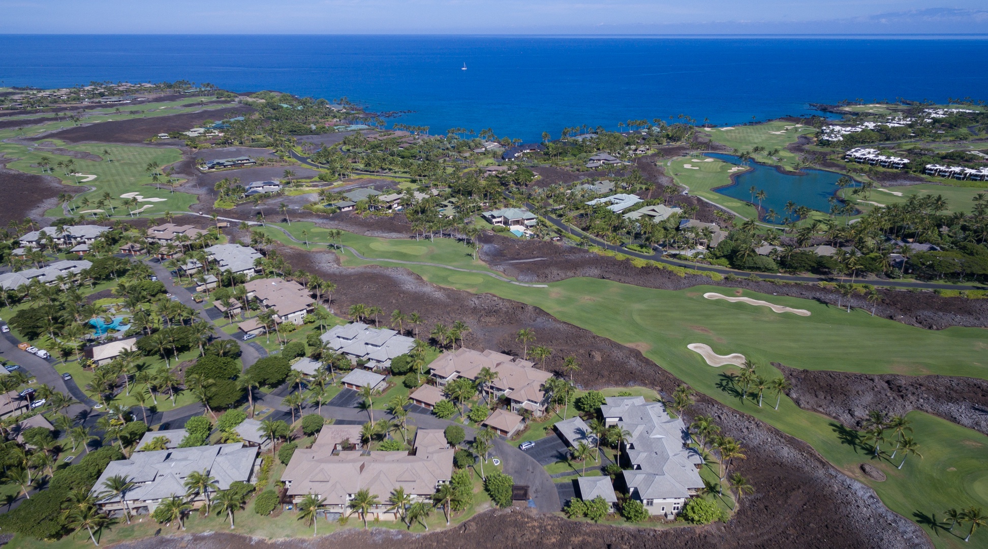 Kamuela Vacation Rentals, Mauna Lani Golf Villas C1 - Aerial view