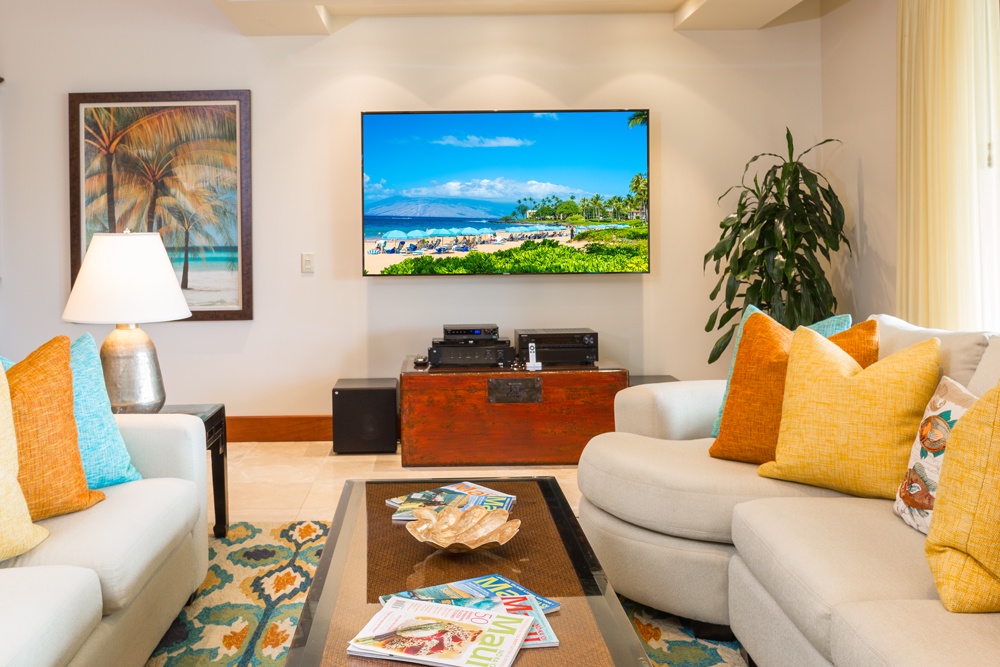 Wailea Vacation Rentals, Castaway Cove C201 at Wailea Beach Villas* - Castaway Cove C201 - Spacious Ocean View Great Room with Office Area Desk