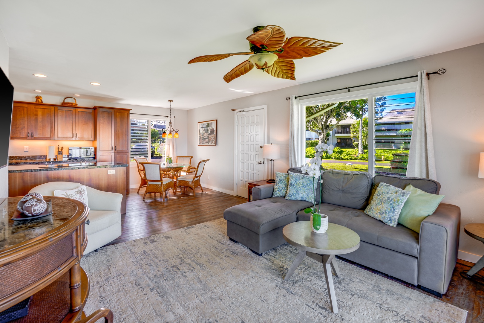 Princeville Vacation Rentals, Alii Kai 7201 - With a plush, sectional sofa and smart TV for relaxation and entertainment combined.