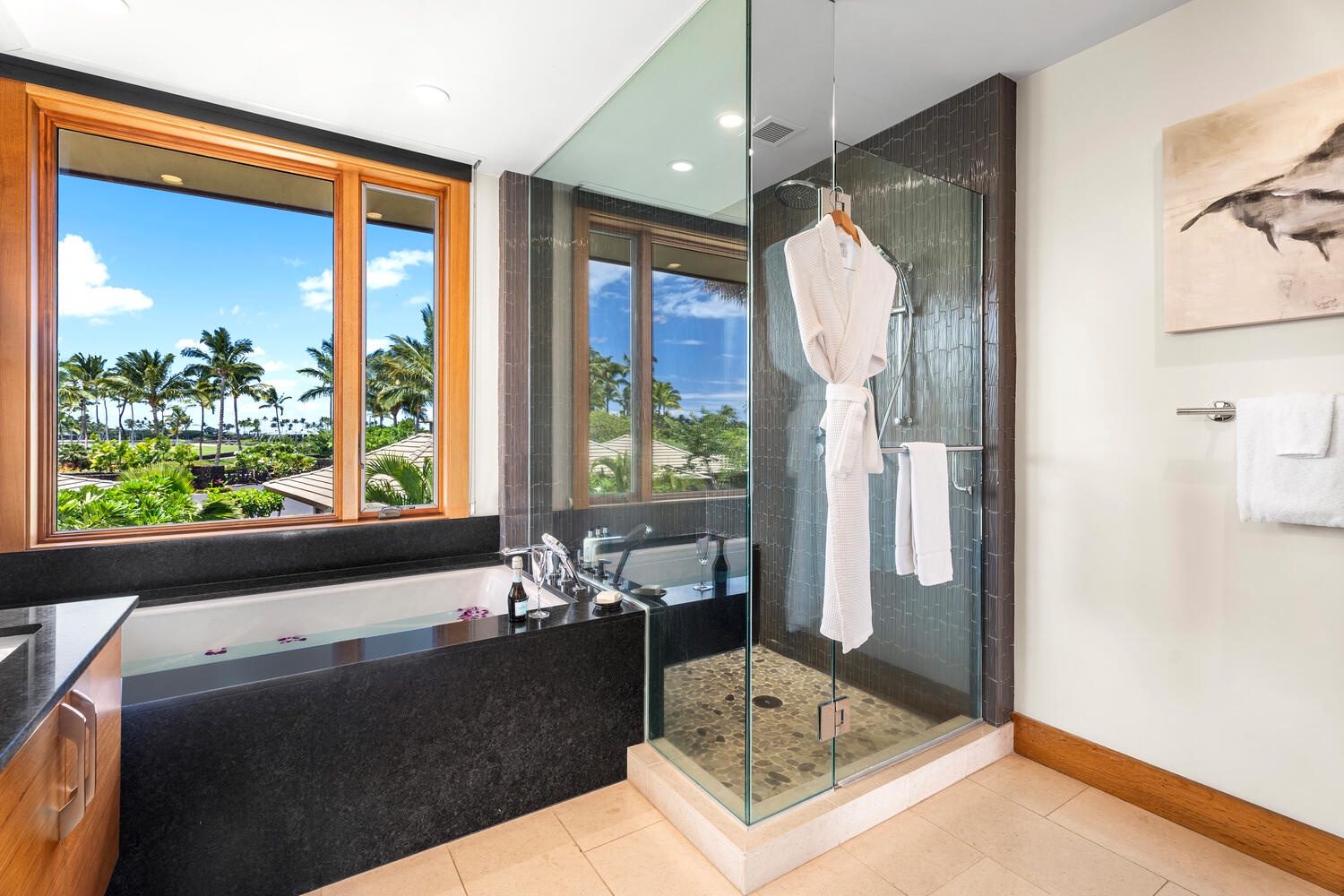 Kamuela Vacation Rentals, Laule'a at the Mauna Lani Resort #14 - Enjoy a spa-like ensuite bath with walk-in shower and luxurious finishes.