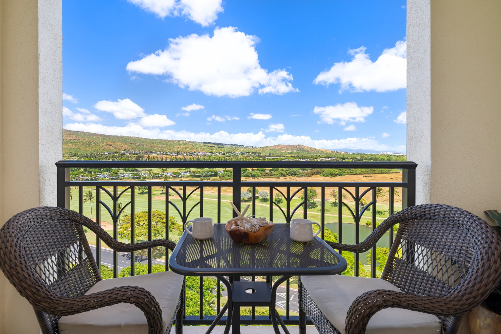 Kapolei Vacation Rentals, Ko Olina Beach Villas O1105 - Enjoy your breakfast on the primary private lanai.