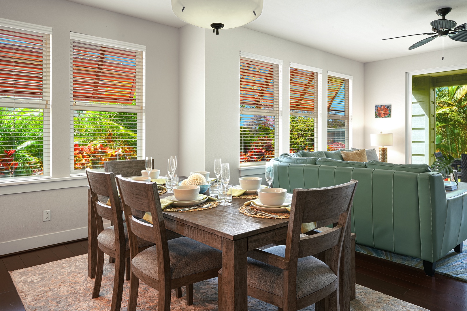 Koloa Vacation Rentals, Pili Mai 12A - The rustic dining area has dining table for six.