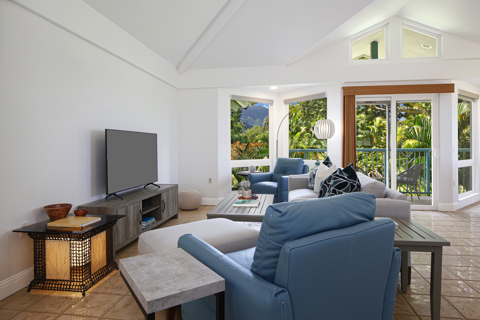 Princeville Vacation Rentals, Villas on the Prince #28 - Gather with friends and family for a movie night or catch up on your favorite shows
