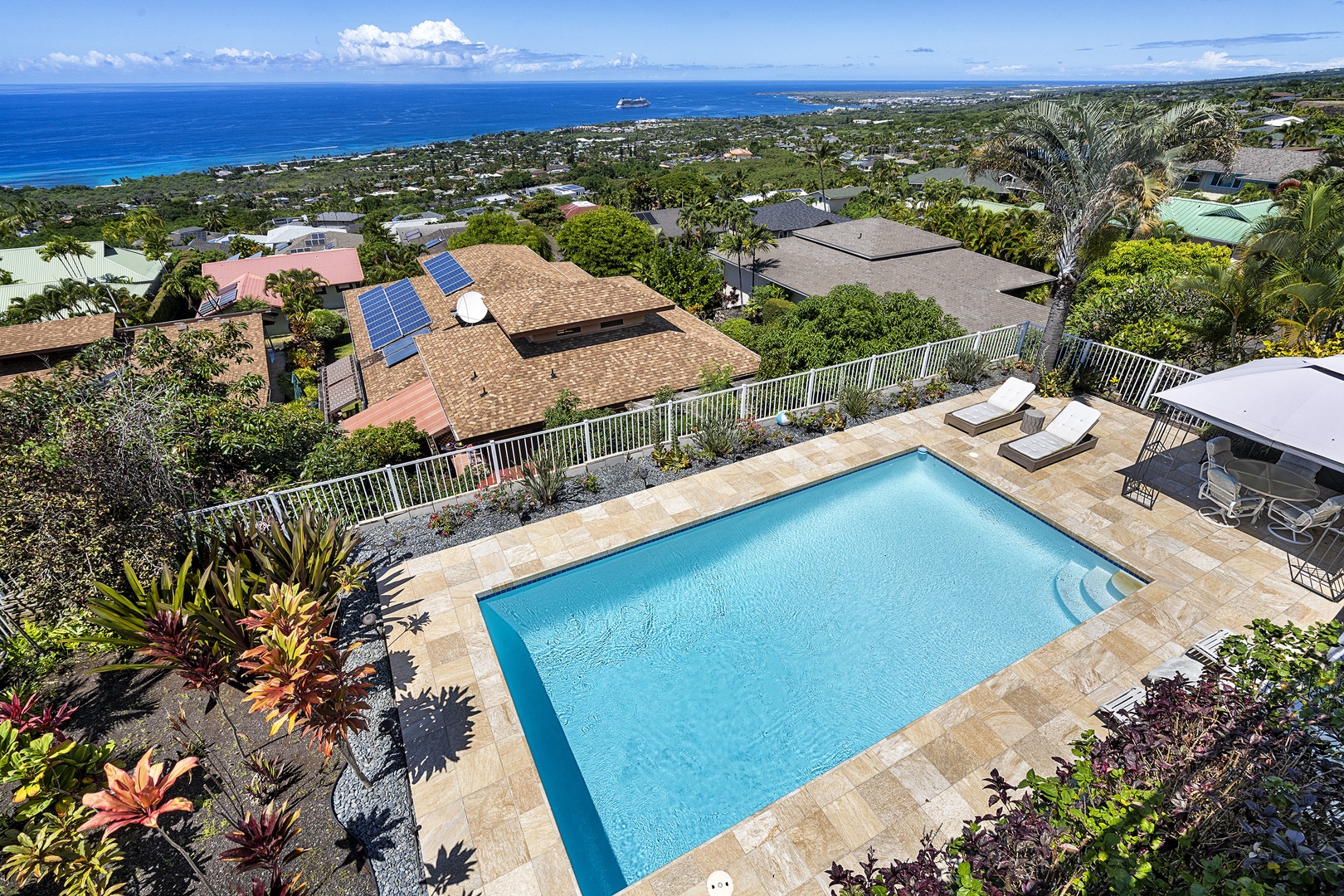 Kailua Kona Vacation Rentals, Ho'o Maluhia - Overlooking the pool from the upstairs Lanai!