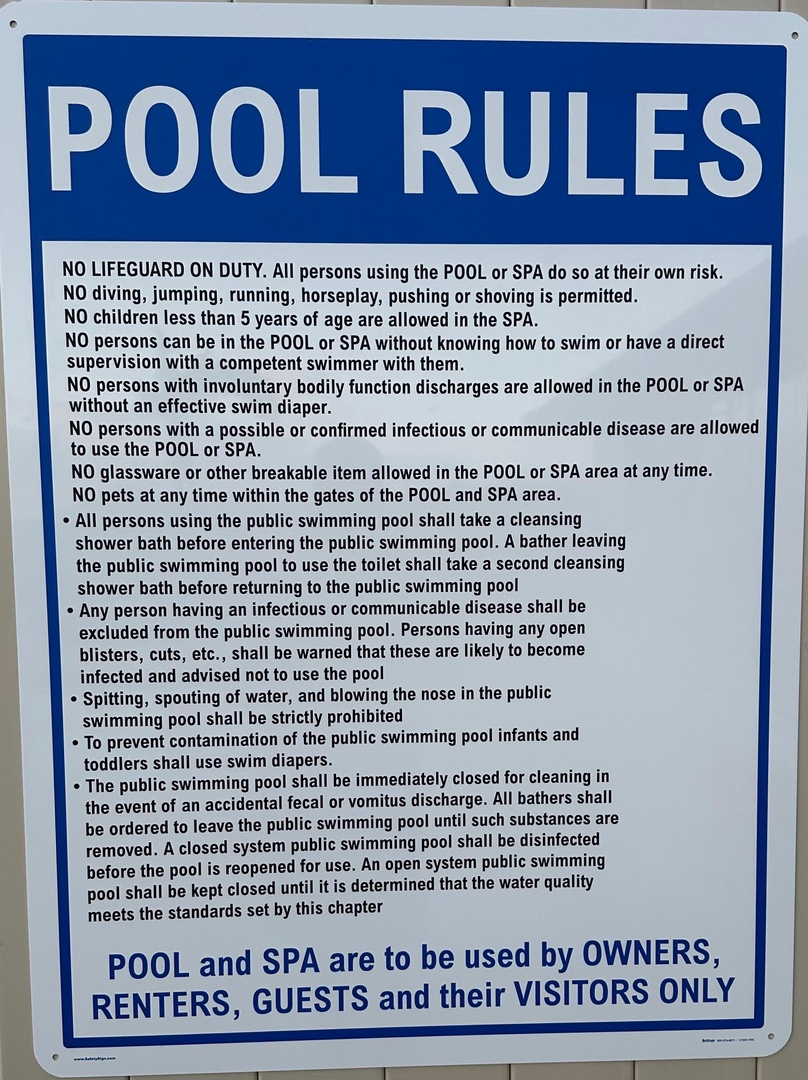 Makaha Valley Vacation Rentals, Makaha Valley Hale Kai** - Pool rules posted for safety and peace of mind during your stay.