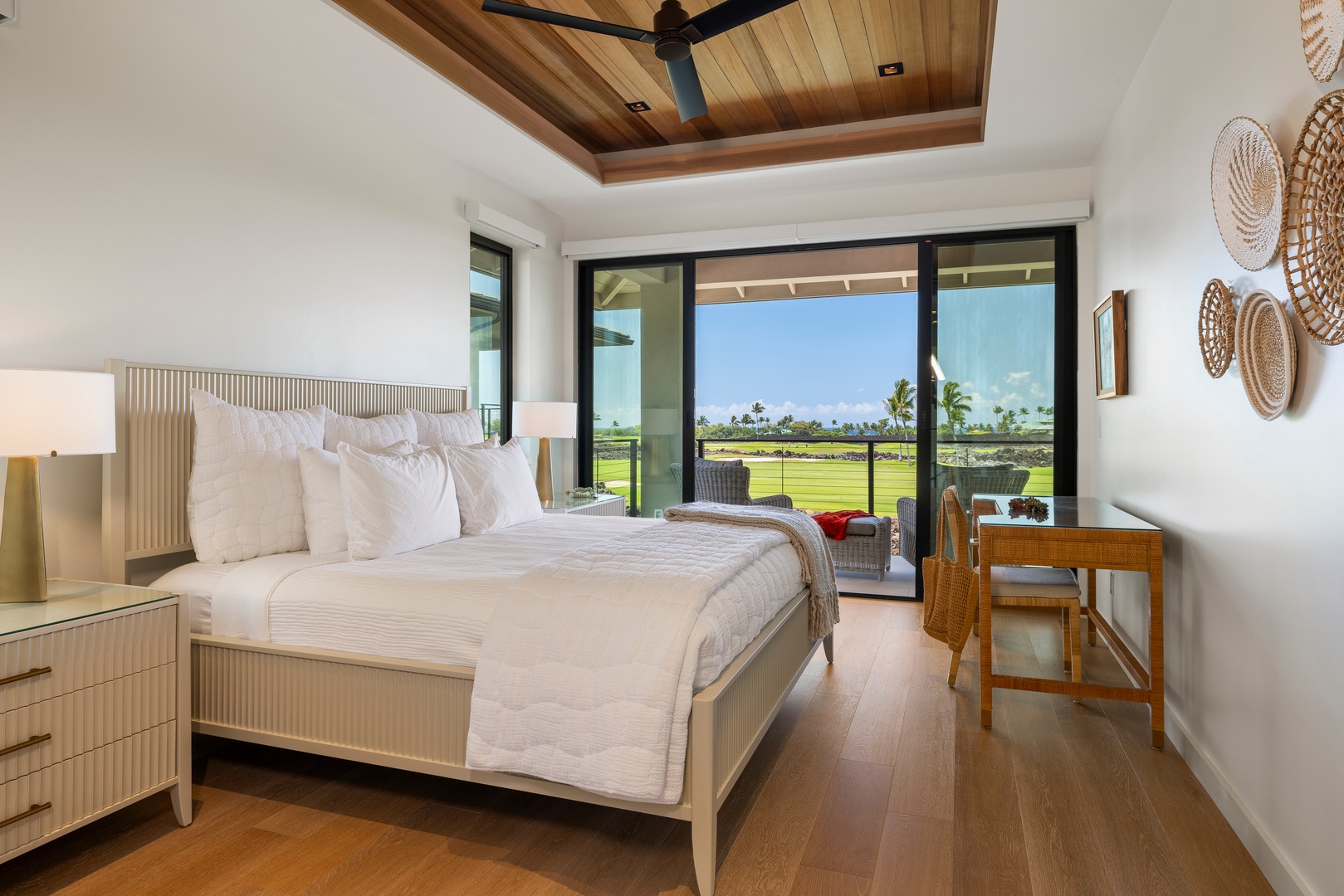 Kamuela Vacation Rentals, 6BD Mauna Lani Lux Golf Estate (5) at One Ocean - Bright walls and simple lines keep the Upstairs Guest Suite (Bedroom #2) restful.