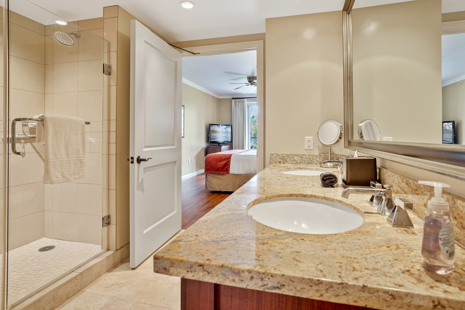 Lahaina Vacation Rentals, Honua Kai Konea 204 - The spacious bathroom has a separate walk-in shower.